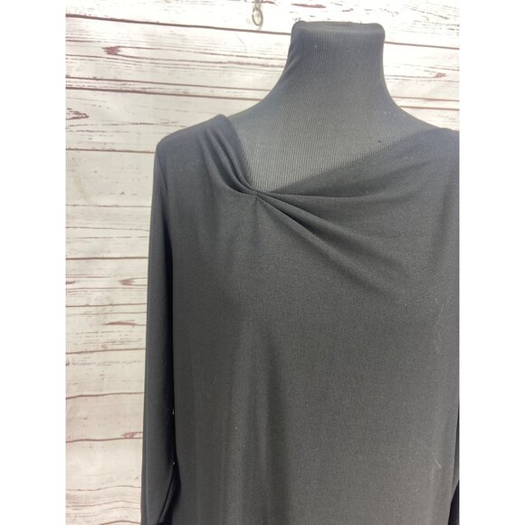 Linea‎ By Louis Dell'Olia Black Long Sleeve Side Drape Size XL Dress Shirt - Picture 5 of 8